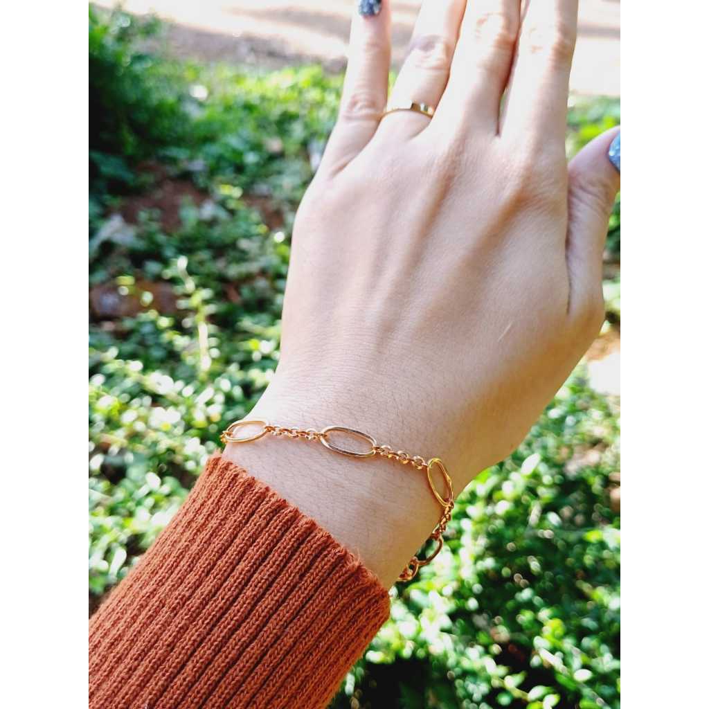 Gelang Tangan Wanita Emas Asli Gelang Holo Dewasa Gelang Cantik Model terbaru Fashionable Simpel Dan