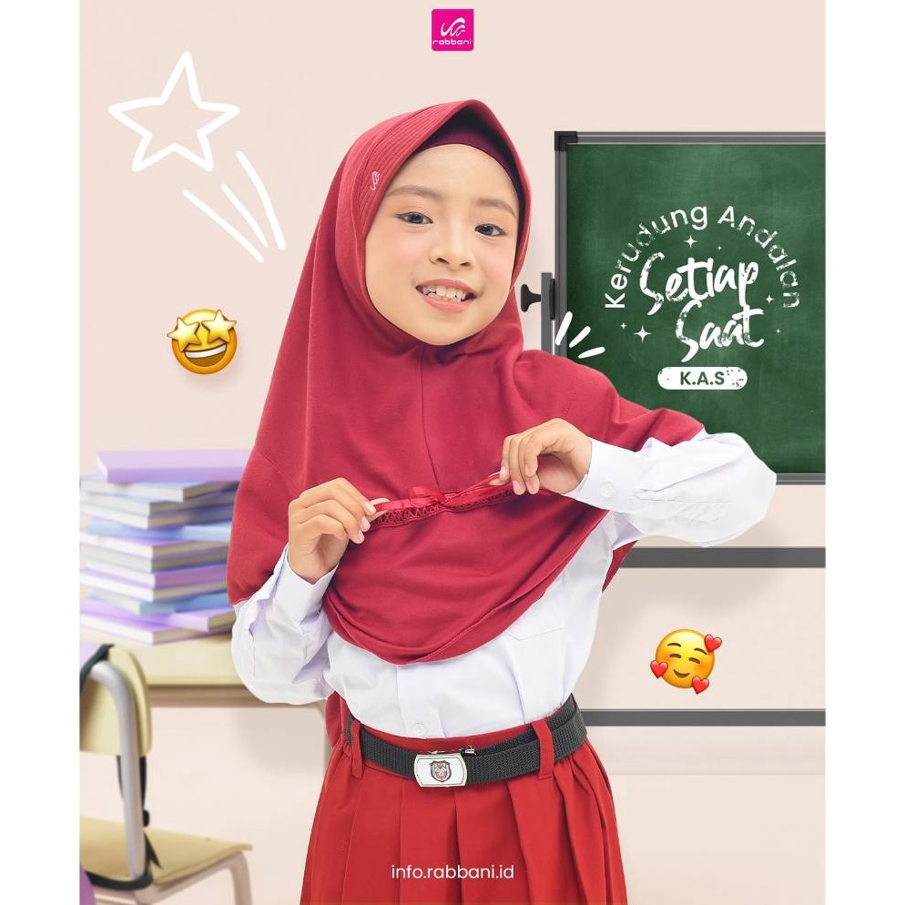 KODE N19K Kerudung Kalia  Kerudung SD SMP SMA  Jilbab Instan Anak ORI Rabbani