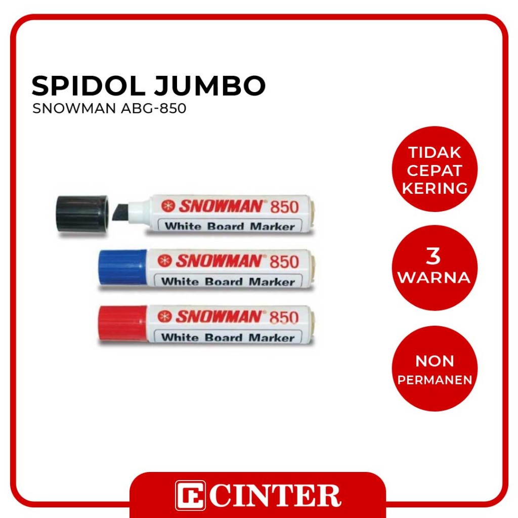 

SNOWMAN - SPIDOL PAPAN TULIS BESAR / SPIDOL WHITE BOARD JUMBO (ABG-850)