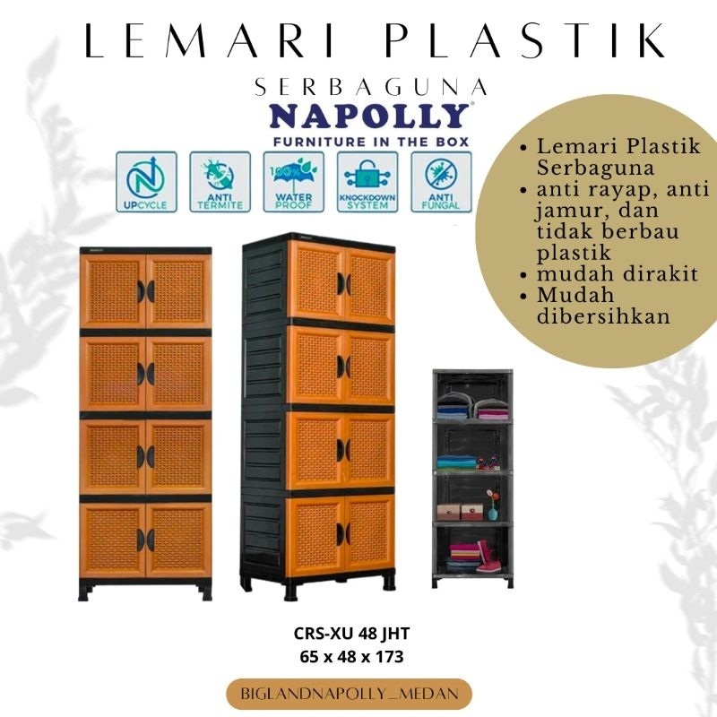 Lemari Plastik / Lemari Serbaguna 4 Tingkat Napolly - CRS XU 48