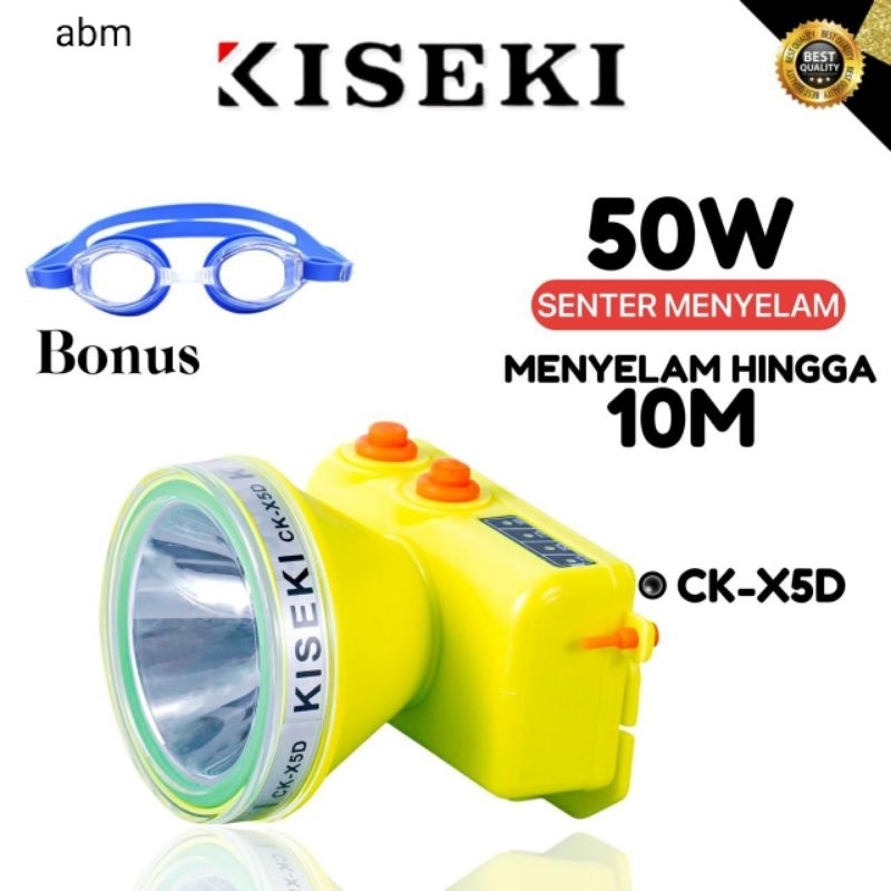 senter kepala selam kiseki 50 Watt CK -X5D cahaya putih