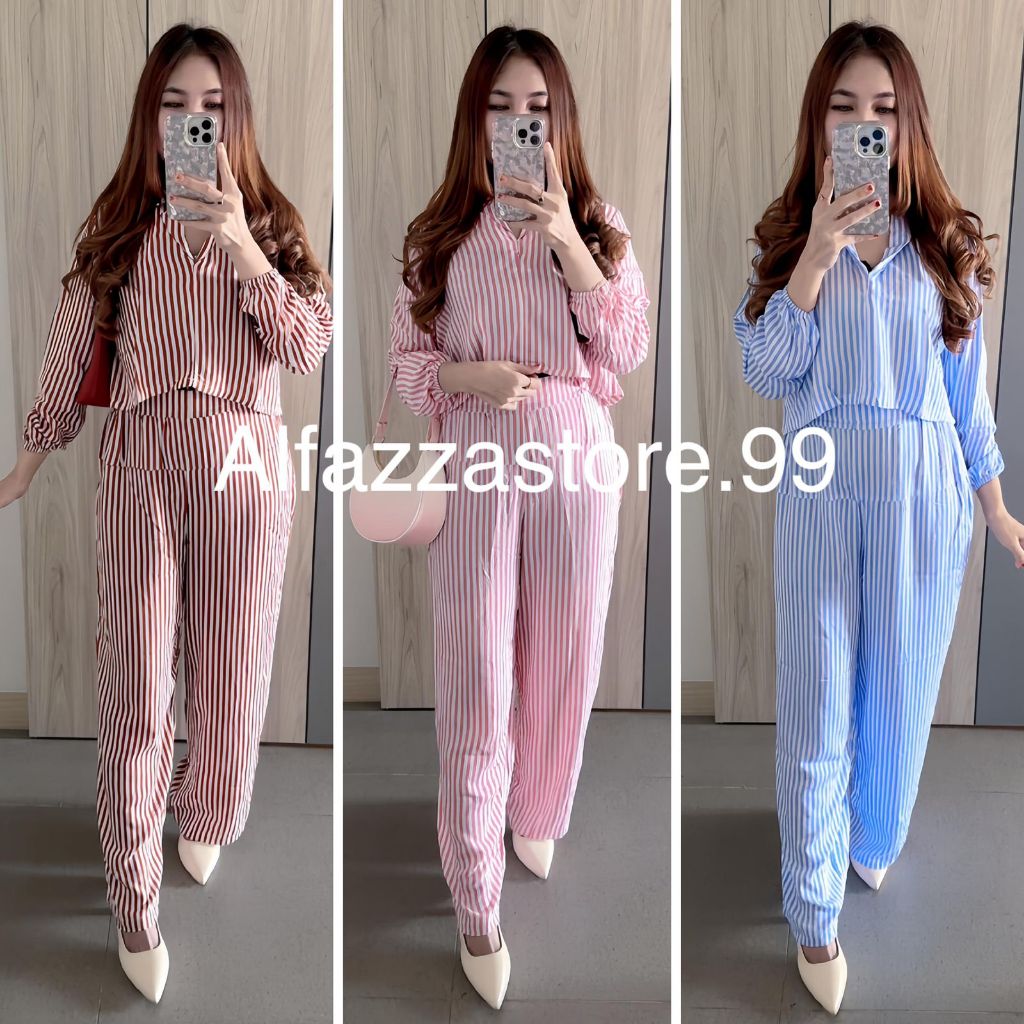 ALFAZZA - MAUDI ONE SET KULOT RAYON VISCOSE CELANA KULOT CASUAL OUTFIT REMAJA