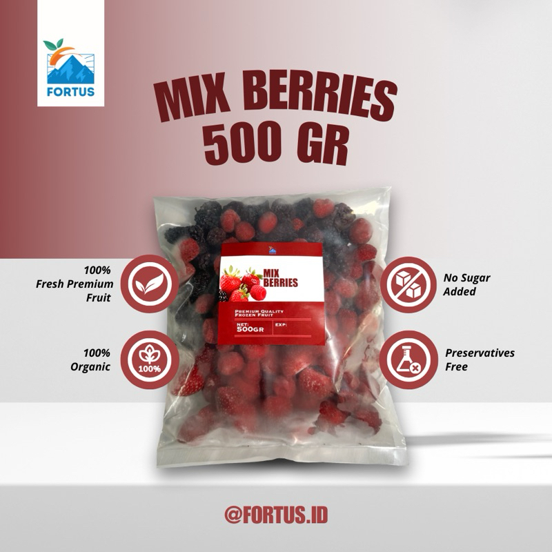 

Fortus Mix Berries Frozen 500gr Buah Buahan Beku