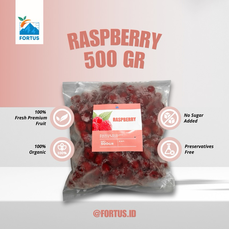

Fortus Raspberry Frozen 500gr Buah Buahan Beku