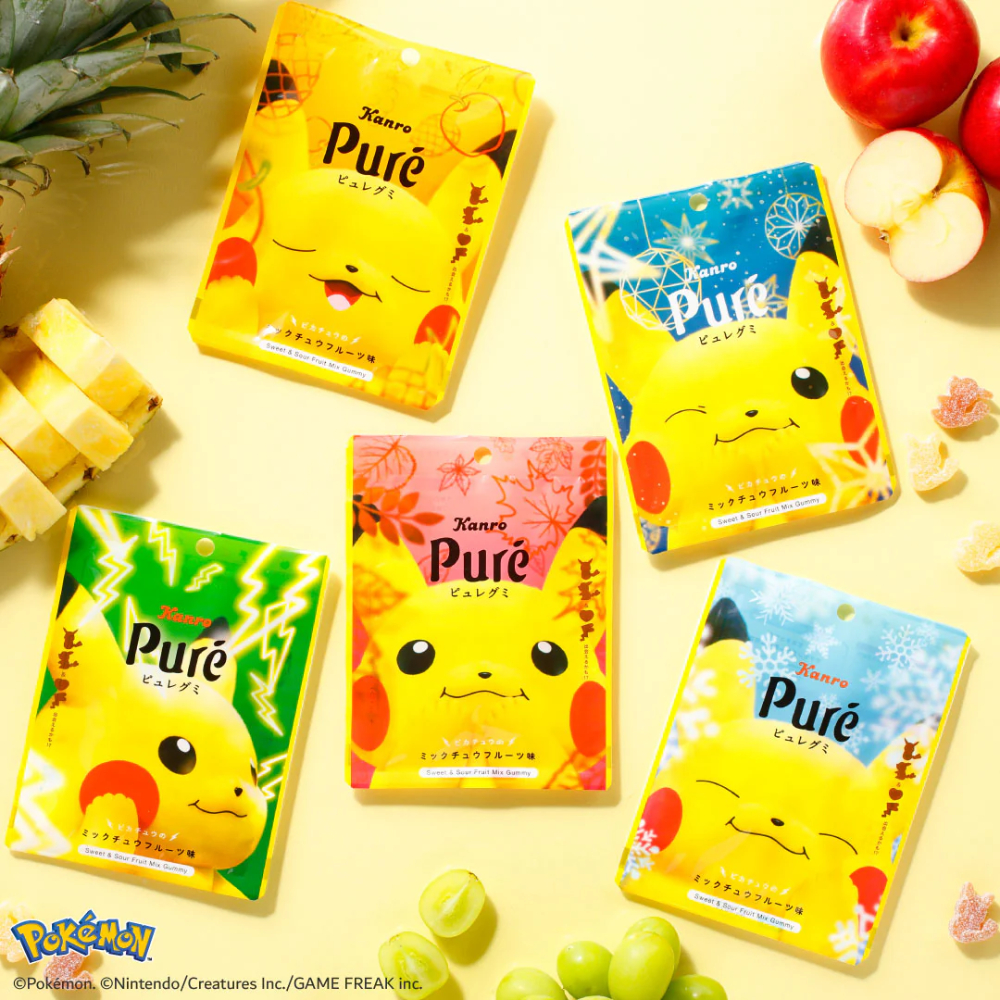 

Pure Gummy Pokemon Pikachu Mixed Chew Fruit Flavor 52g