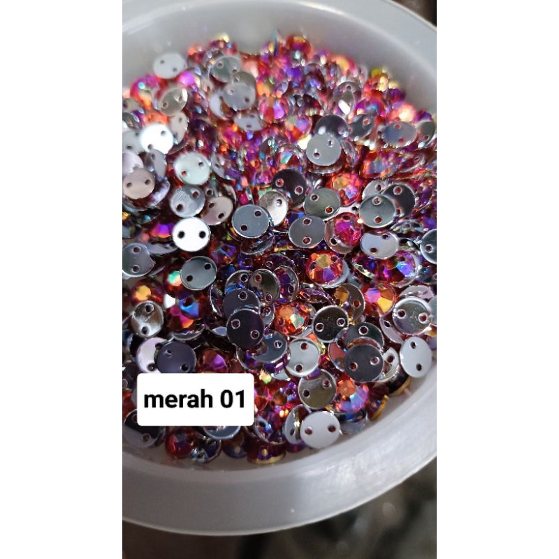 Payet kristal bulat ukuran 6mm