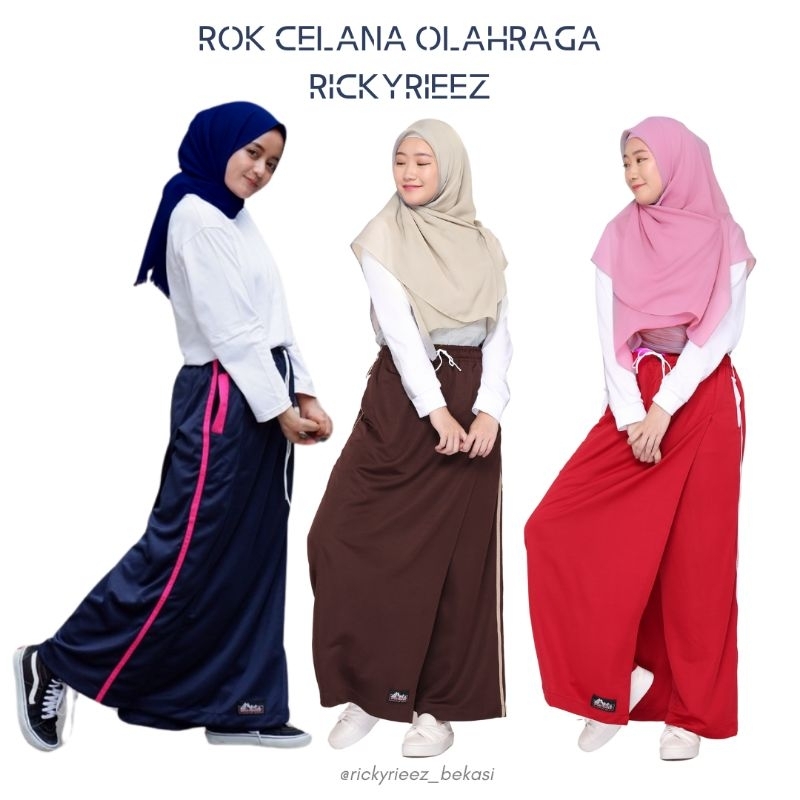 Rok Celana Olahraga Muslimah Rickyrieez - Kulot Celana Rok Panjang Training Wanita Muslim Lotto Supe