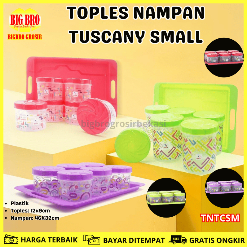 BB Toples Nampan Set Nampan Tuscany Small 7in1 | Toples Kuker Kue Kering Sealware 6 Toples 1 Nampan