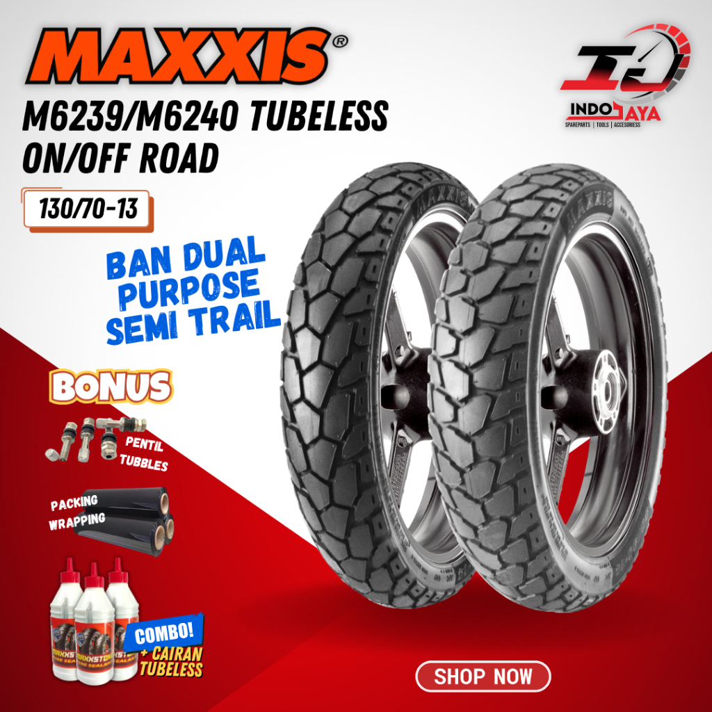 (PAKET SEPASANG) BAN MAXXIS TUBELESS M6239 / M6240 (130/70-13) BAN NMAX / N-MAX / N MAX / BAN ADV 15