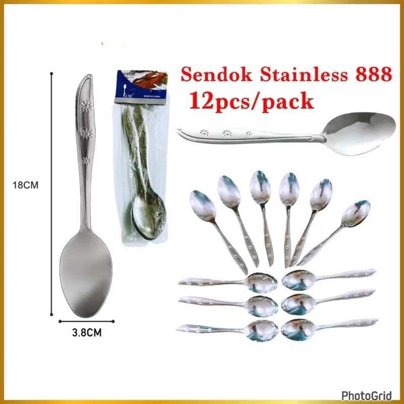 Sendok Makan Stainless 1 Lusin Sendok Garpu Makan Isi 12pcs Set Alat Makan