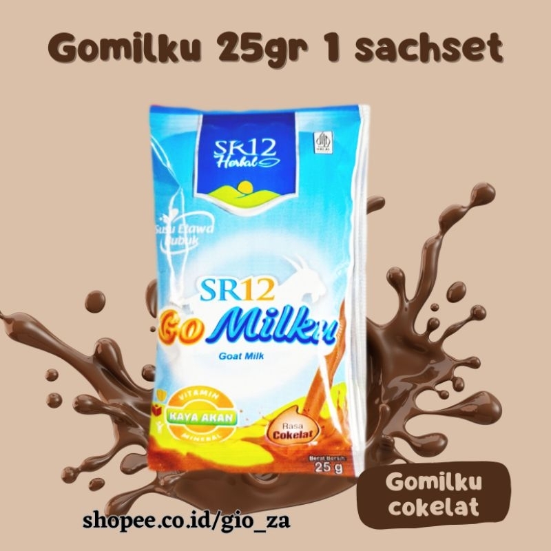 

Gomilku cokelat SR12 satuan/sachset 25gram rasa cokelat - Susu kambing etawa