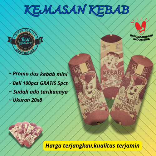 

PR0MO Kertas bungkus kebab MINI isi 50, Kemasan dus box kebab MINI isi 50/100pcs