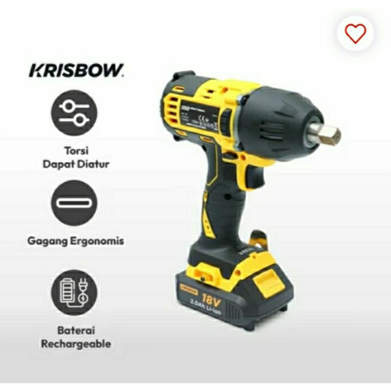 Krisbow Mesin Impact Wrench Cordless 18 V Irciwb18
