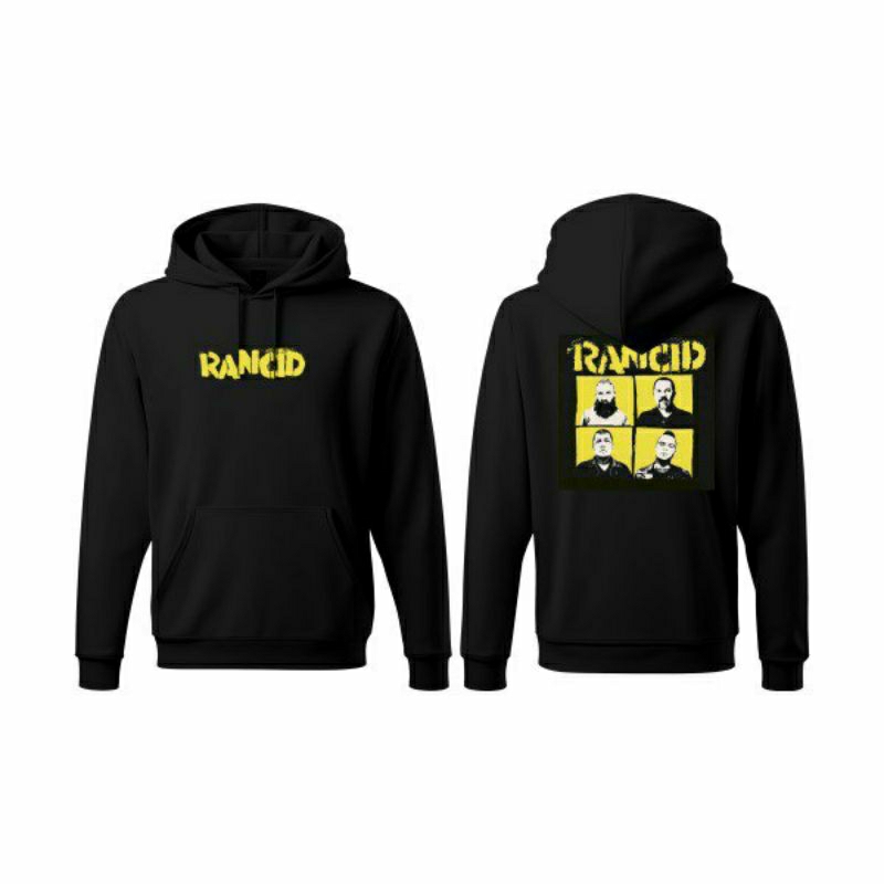 Rancid Jaket Hoodie Pria Hitam Punk Rock Musik Band
