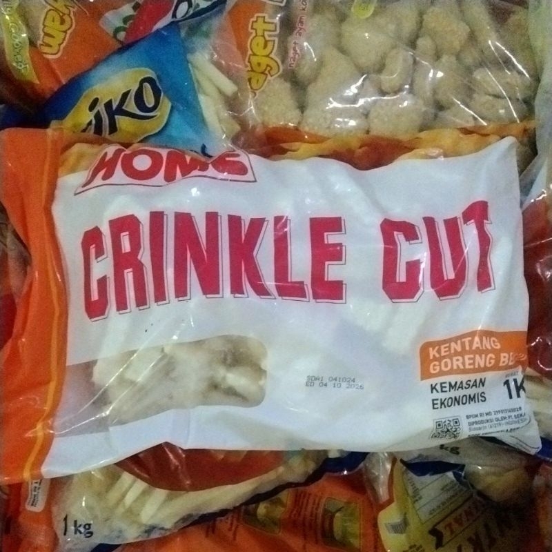 

home crinkle cut atau kentang keriting 1 kg