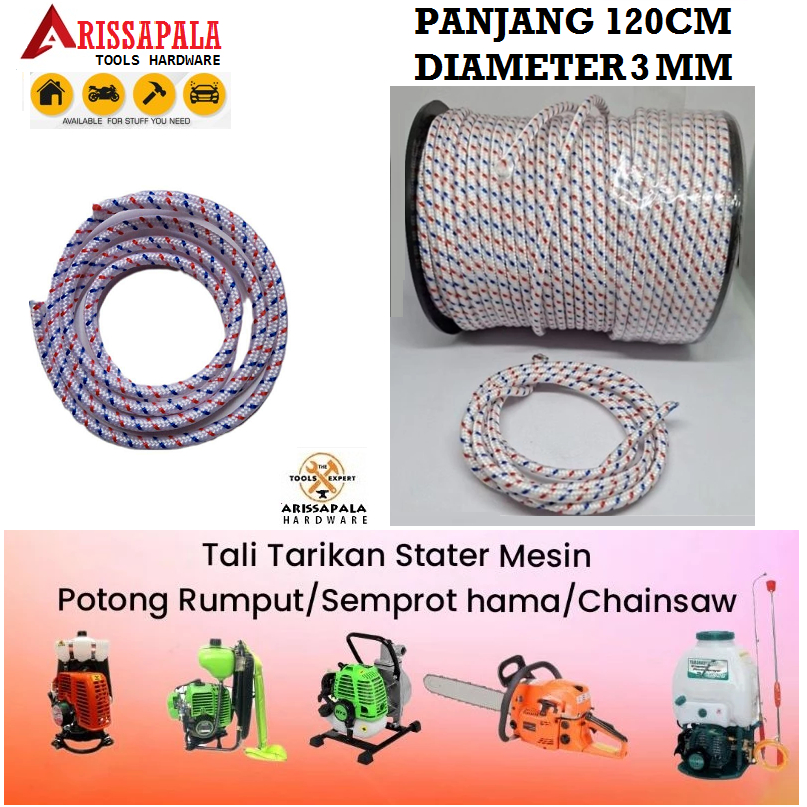 Tali Stater Engkol Mesin Senso Potong Rumput Tali Selah Starter Mesin Chainsaw Mesin Pemotong Rumput