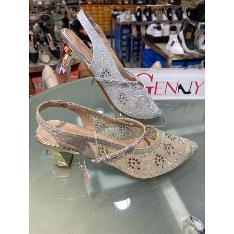 genny shoes-promo brand mthari sepatu pesta bling tali belakang glitter import model baru 36-40✨
