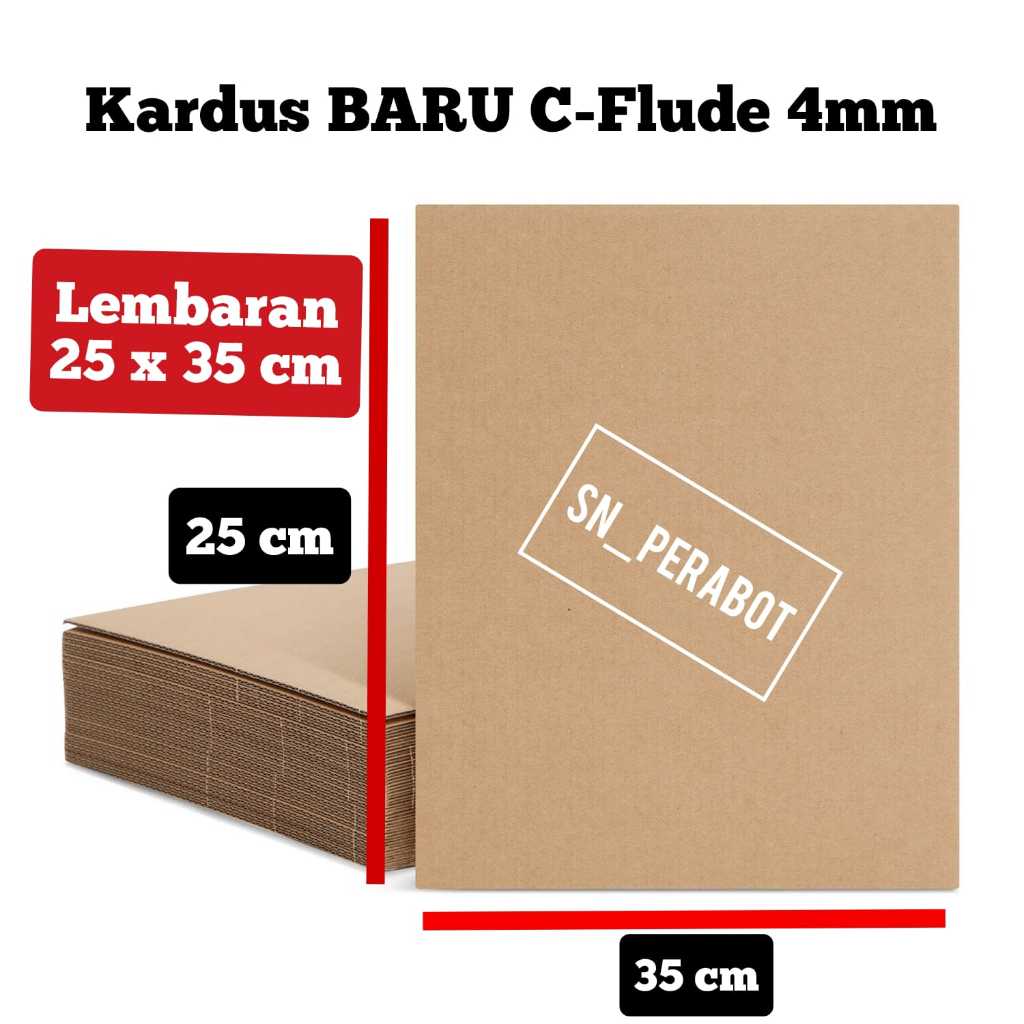 

C-FLUDE 4 MM 25x35 cm / 35x25 cmKardus Karton Lembaran 25 x 35 cm Sheet Single Wall Corrugated C FLUDE 4MM