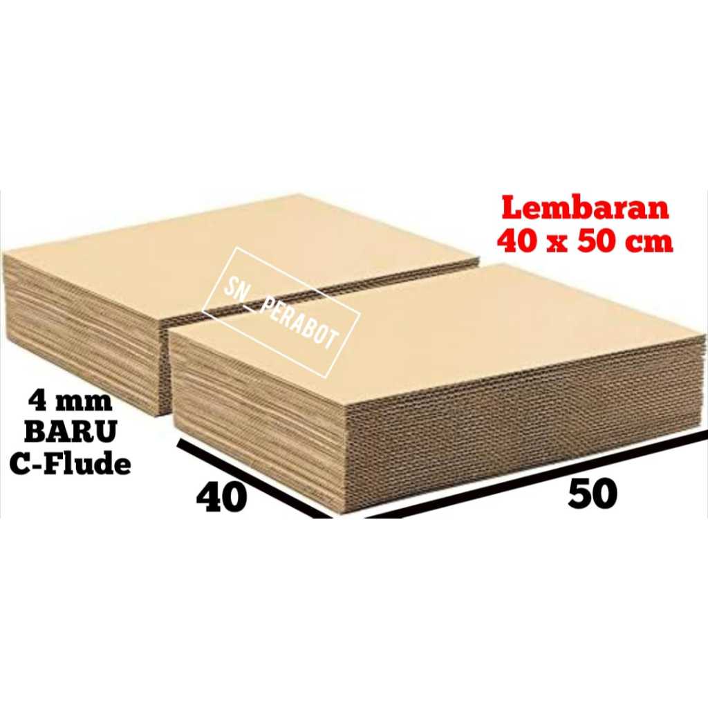 

C-FLUDE 4 MM 40x50 CM / 50x40 cm Kardus Karton Lembaran 40 x 50 cm Sheet Single Wall Corrugated C FLUDE 4MM