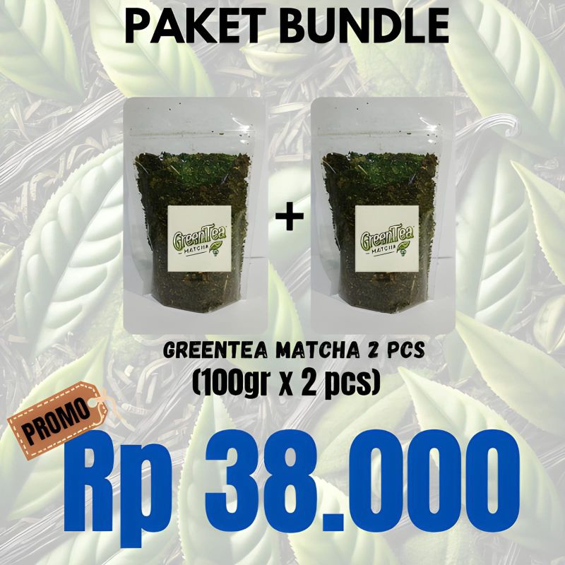

PAKET BUNDLE, TEH HIJAU MATCHA 100GR X 2PCS