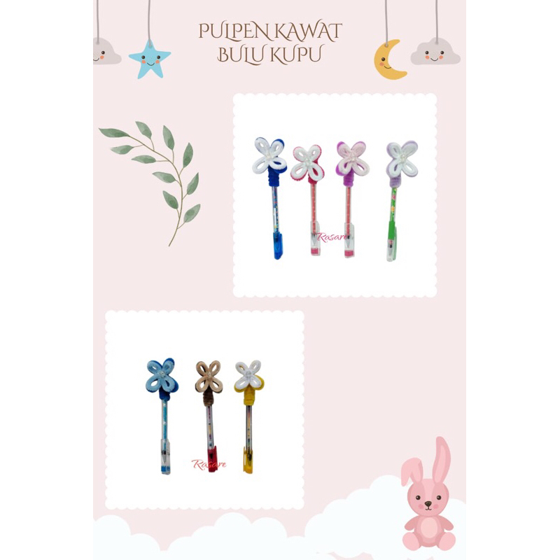 

Pulpen / Pena Kawat Bulu Kupu-Kupu / Pipe Cleaner Pen