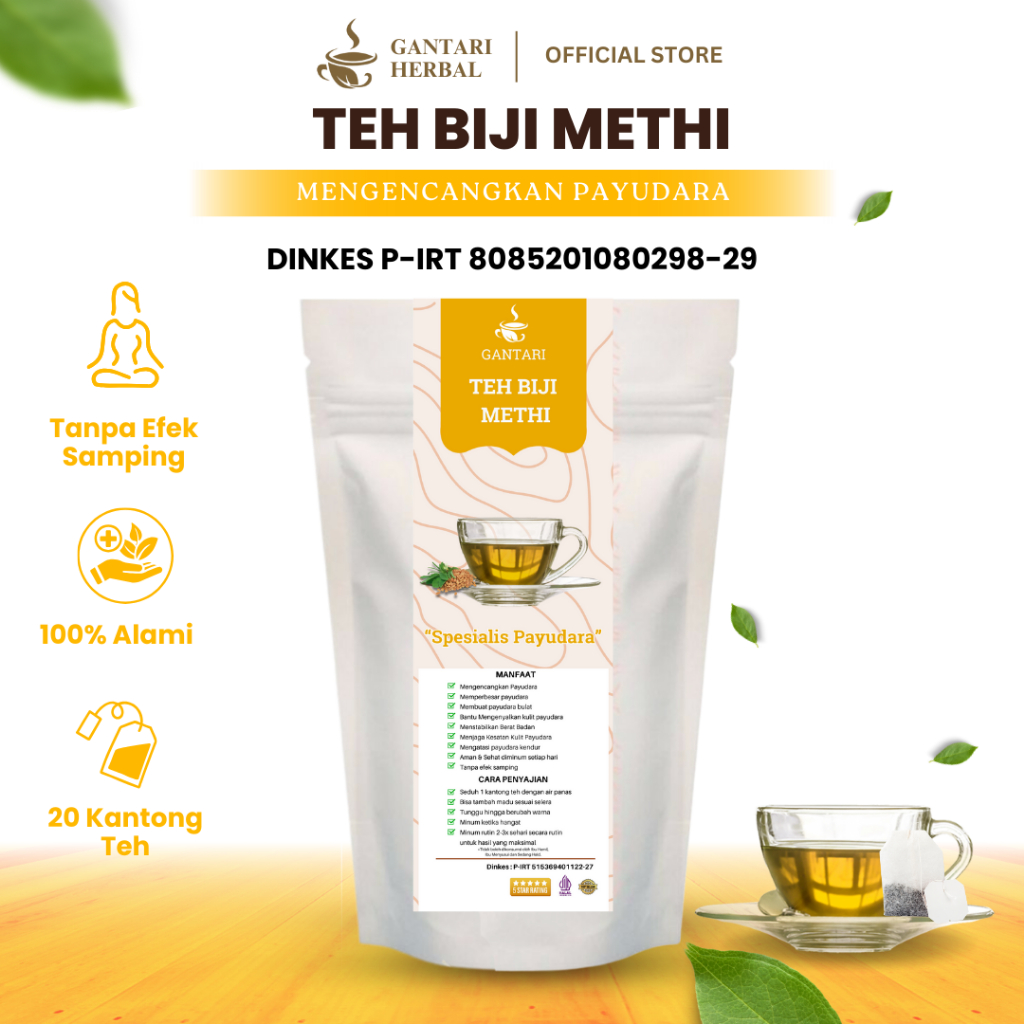 

GANTARI Teh Biji Methi | Pembesar Pengencang Payudara Alami 250 gram