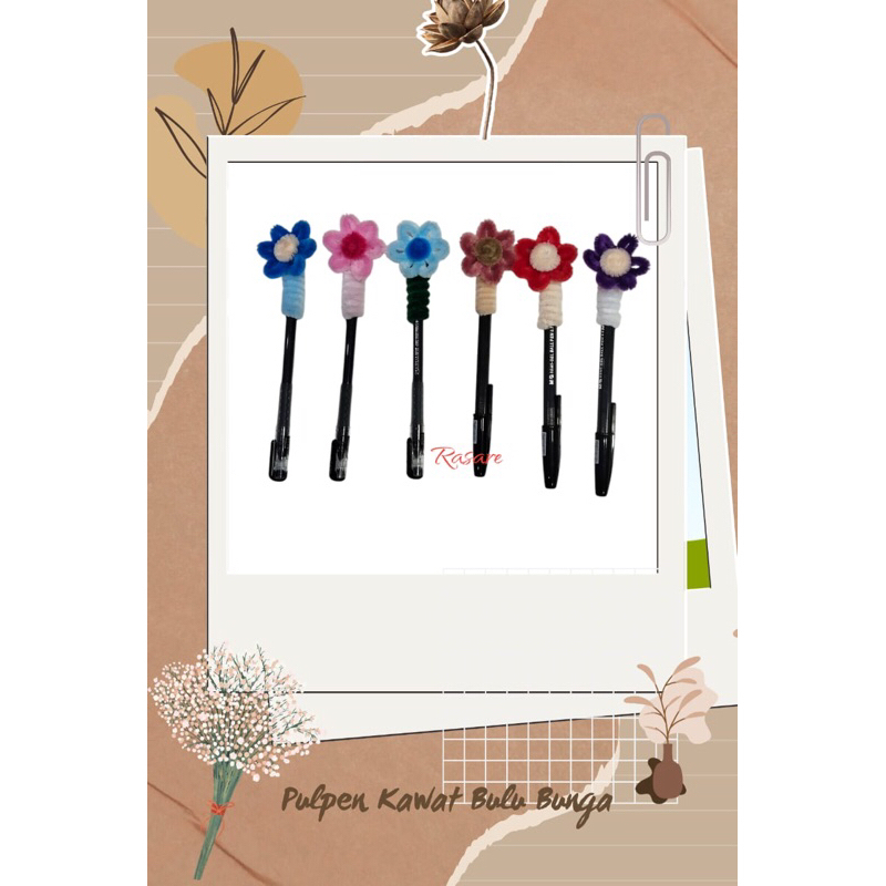 

Pulpen /Pena Kawat Bulu Bunga / Pipe Cleaner Pen