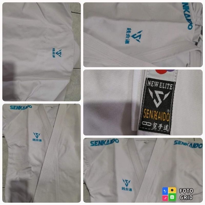 BAJU KARATE KATA SENKAIDO ELITE MERAH BIRU 2 BAJU 2 CELANA SIZE 160
