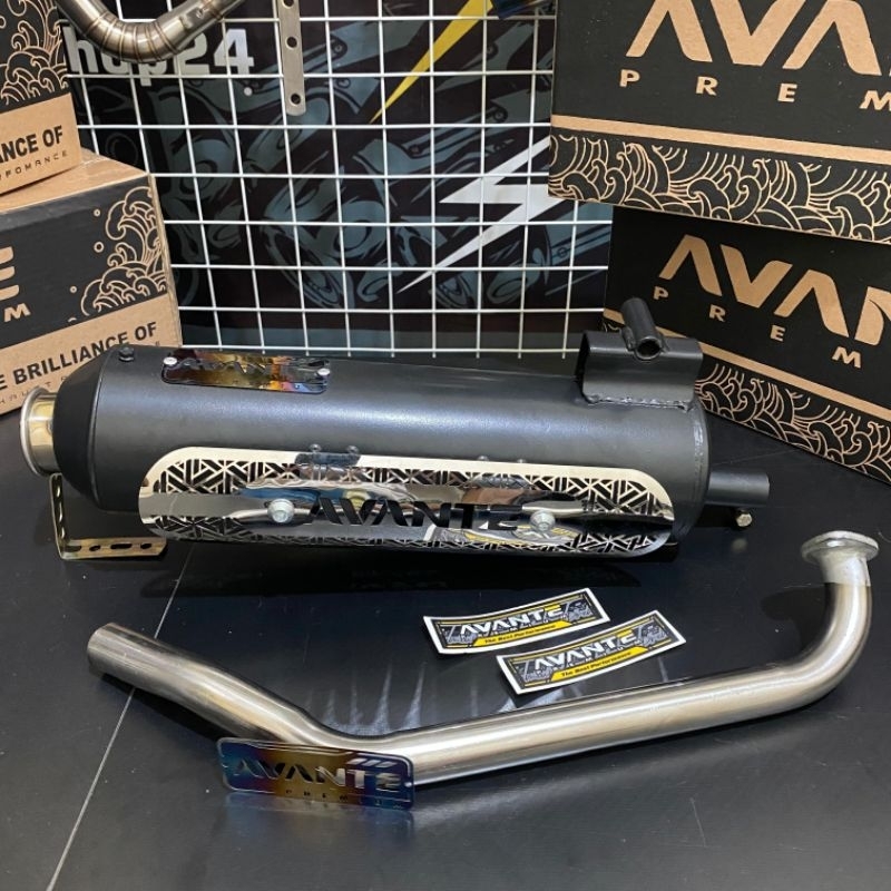 Knalpot Fullsystem Original AVANTE PREMIUM Type AVA S2 Free Cover STAINLESS Vario Pcx Aerox Beat Mio
