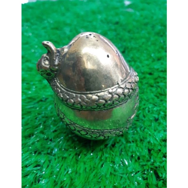 LANGSUNG KIRIM TELUR KUNINGAN BERLILIT NAGA BAHAN KUNINGAN SARI ASLI