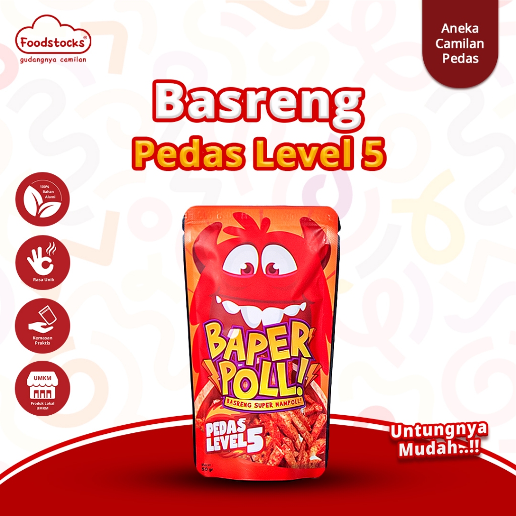 

Basreng Bapper Poll Pedas Level 5 ! Cekelin Snack Viral 50gr