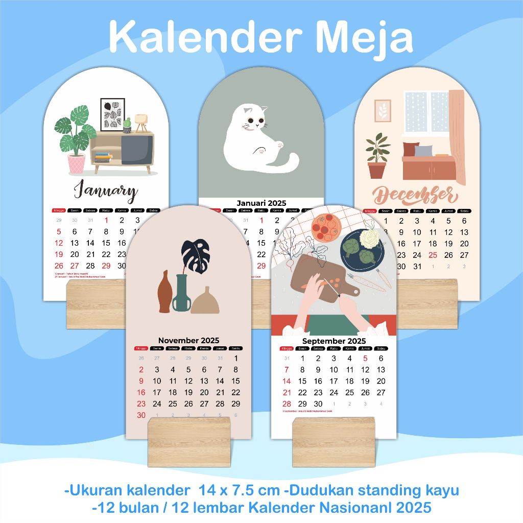 

Kalender meja standing - desk callendar - kalender mini standing 2025