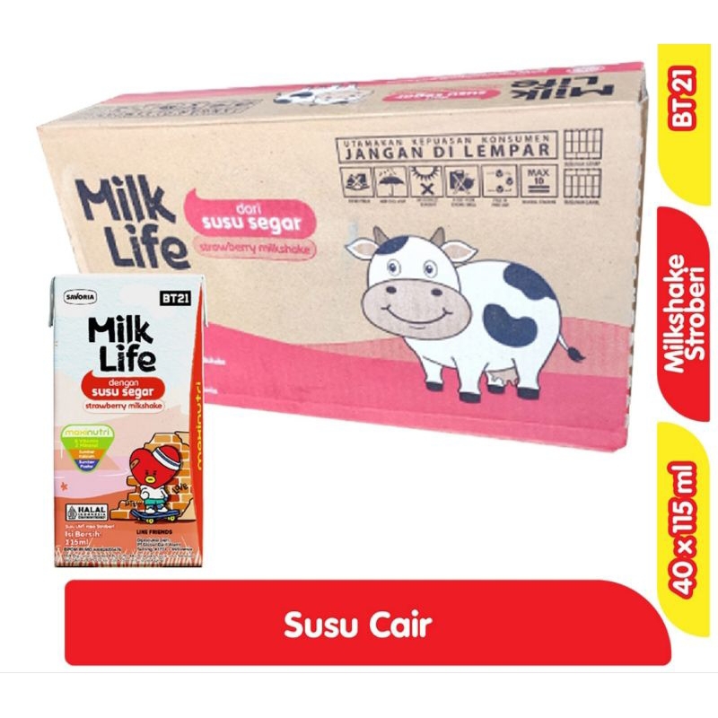 

Milk Life Susu UHT Strawberry Milkshake 40 x 115 ml