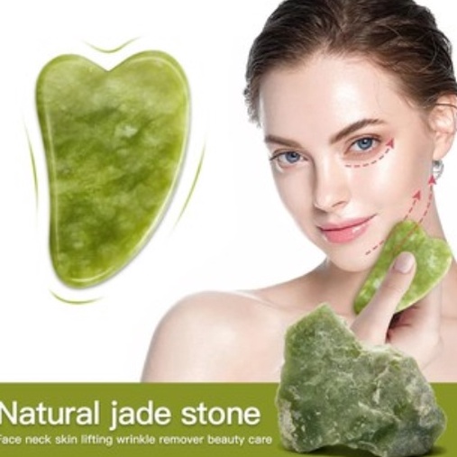 berkualitas JADE GUASHA BATU JADE ROLLER GIOK GUA SHA ASLI ALAMI MASSAGE belkang