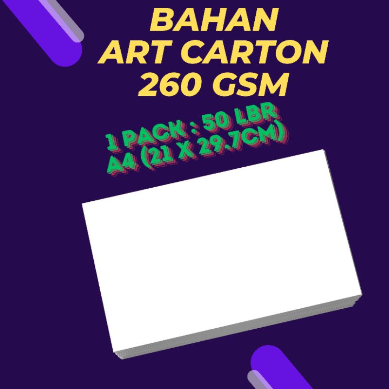 

Bahan Art Carton 260gsm Glossy 2 sisi sama