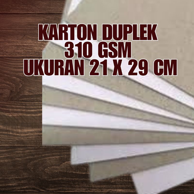 

Karton Duplek 310gsm Ukuran 21 x 29 cm