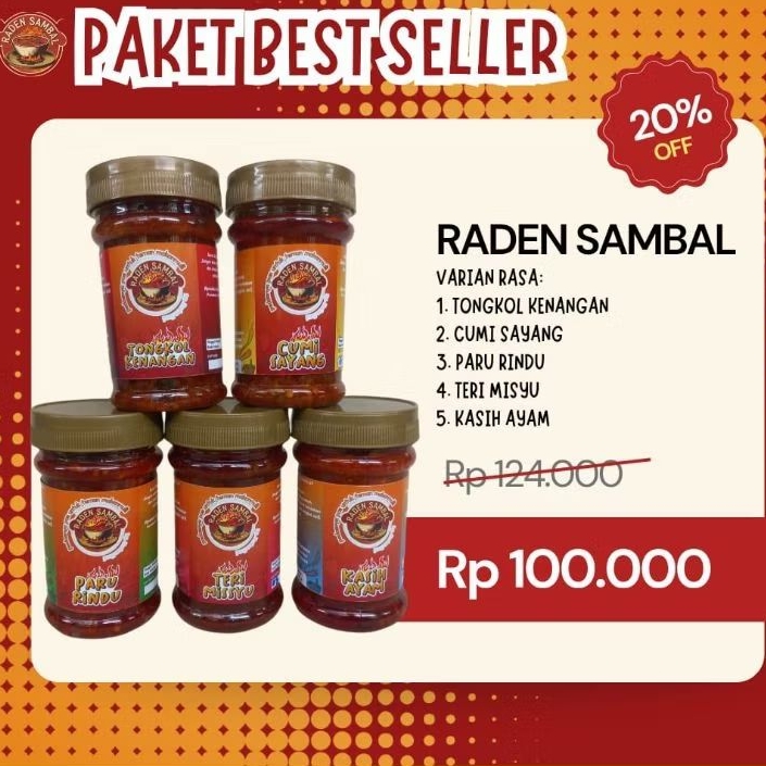 

RADEN SAMBAL ALL VARIAN @150GR (BELI 4 GRATIS 1)//SPP.IRT