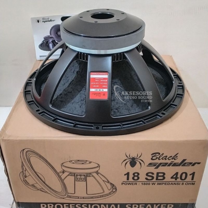 Speaker Black Spider 18SB401 18 Inch Coil 4 inch 1800 Watt Subwoofer Kualitas Bagus