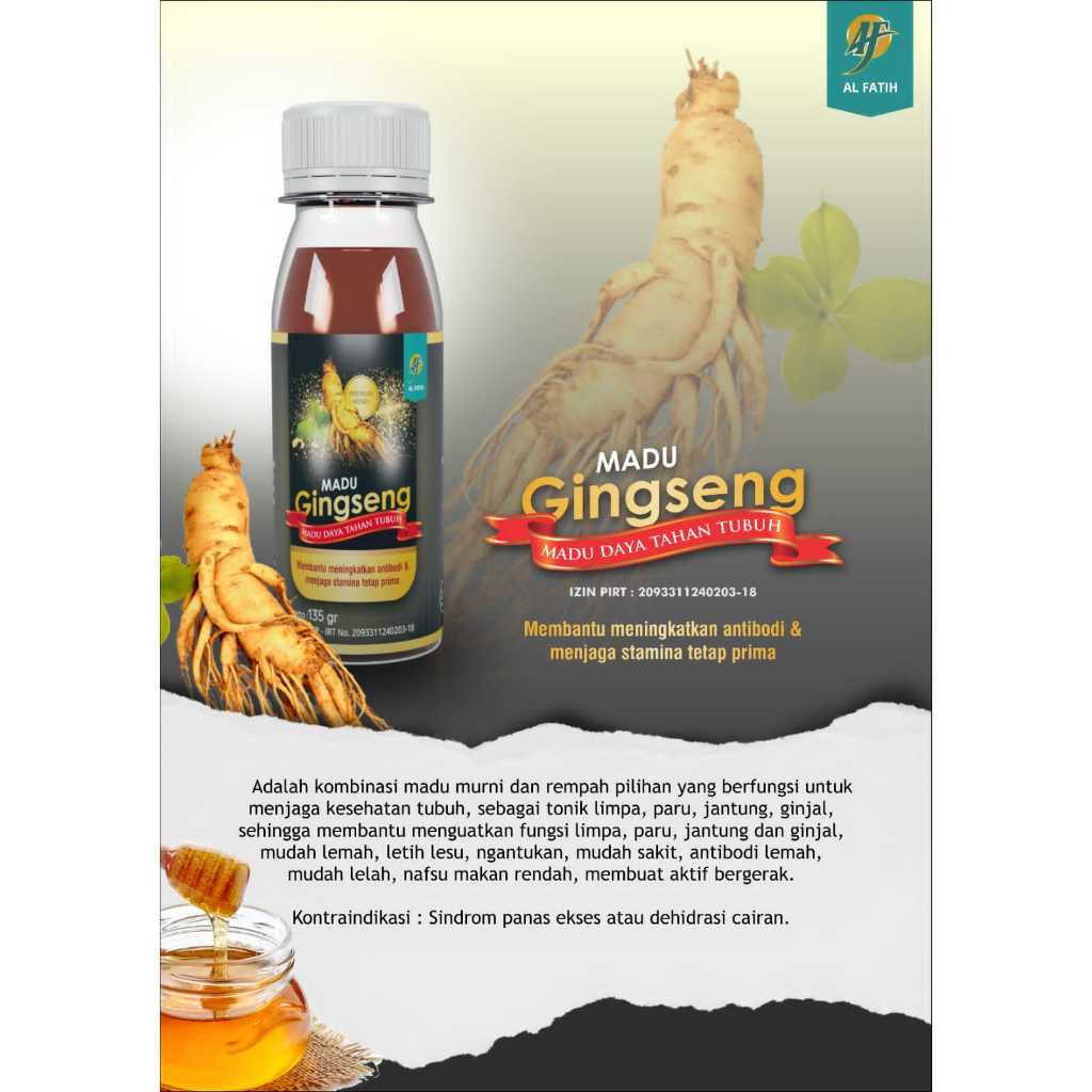 MADU GINSENG Madu Penambah Stamina botol kecil