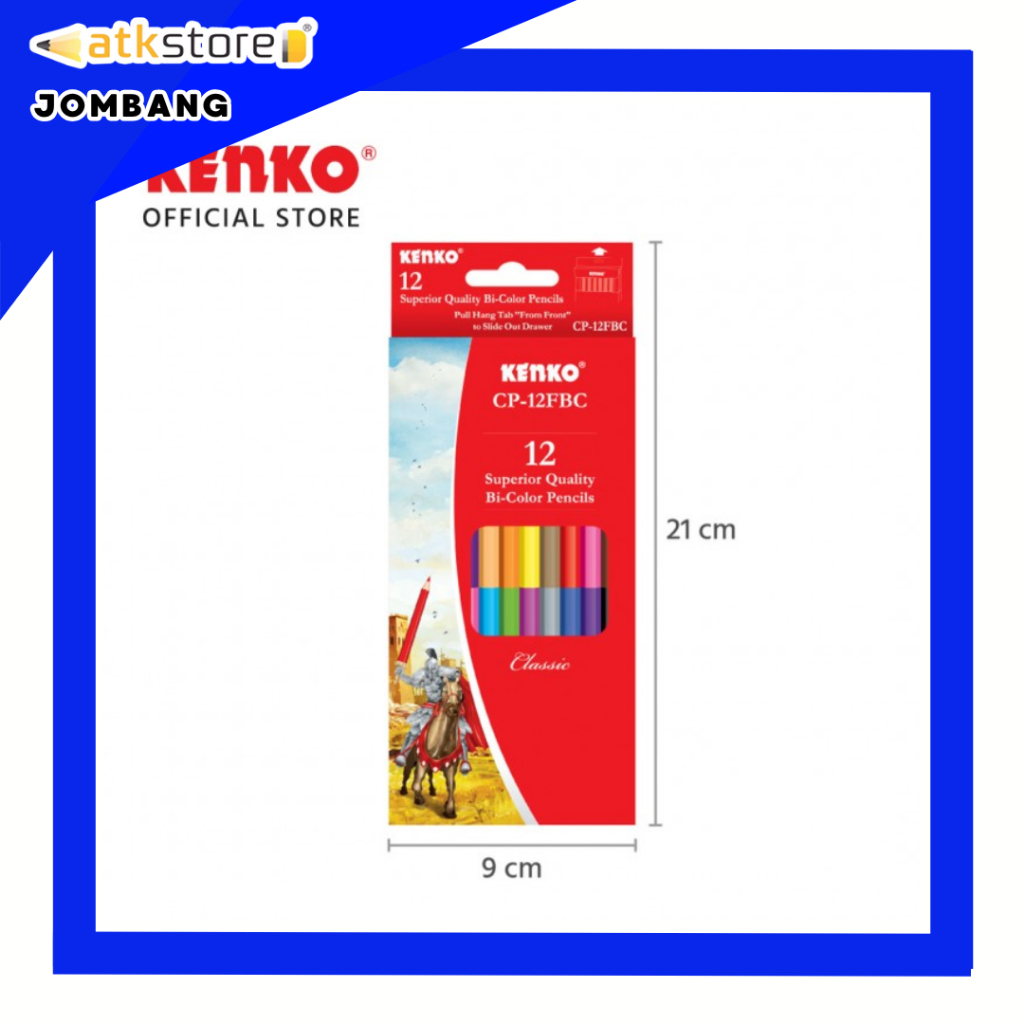 

KENKO Bicolor Pencil CP-12FBC, CP-18FBC, CP-24FBC - Pensil Warna 2 Sisi 24/36/48 Warna - ATJ