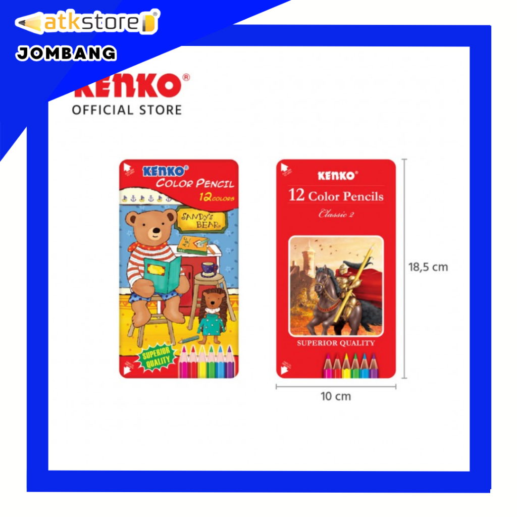 

KENKO Color Pencil Tin Case CP-12TC, CP-24TC Pensil Warna Kenko Kotak Kaleng Isi 12 dan 24 Pensil ATJ