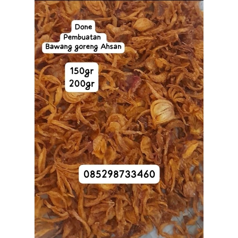 

Bawang goreng Ahsan 150gr renyah & gurih cocok untuk segala tambahan hidangan lauk & berkuah