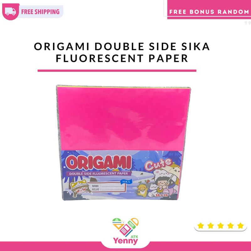 

Sika Origami Double Side Kertas Fluorescent | Kertas Origami Warna Dua Sisi Besar | 1 Pack 20 (5 warna)