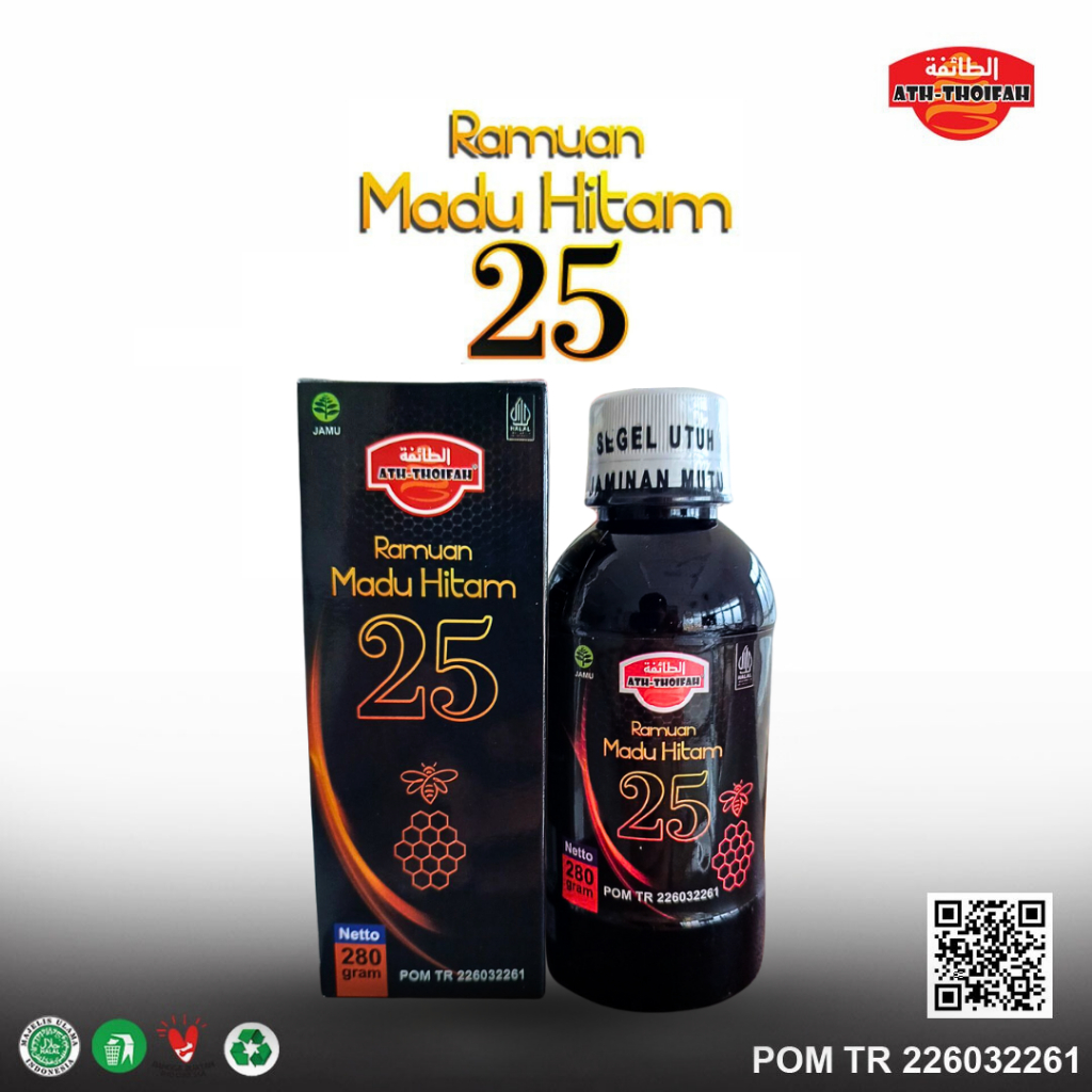 

Ramuan Madu Hitam Pahit 25 Ath-Thoifah 280 Gram Obat Jantung Gula darah Diabetes