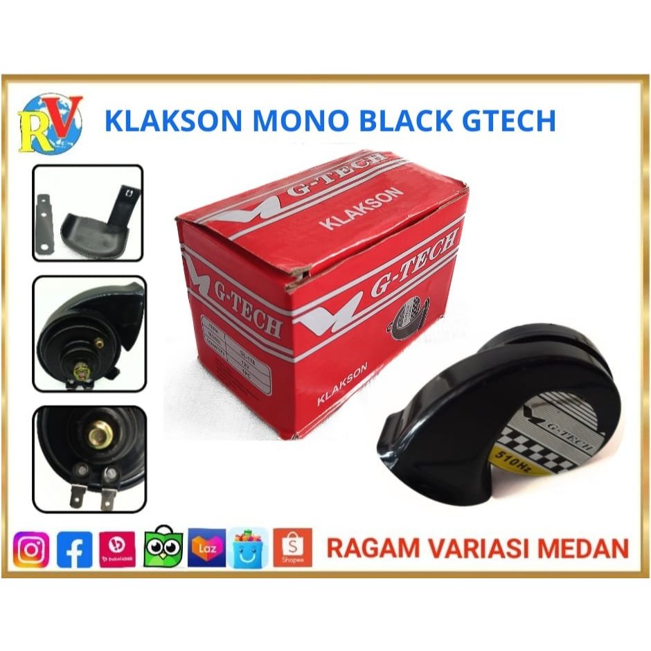 KLAKSON KEONG MONO GTECH 510 HZ 12 VOLT 1 PCS HITAM UNIVERSAL