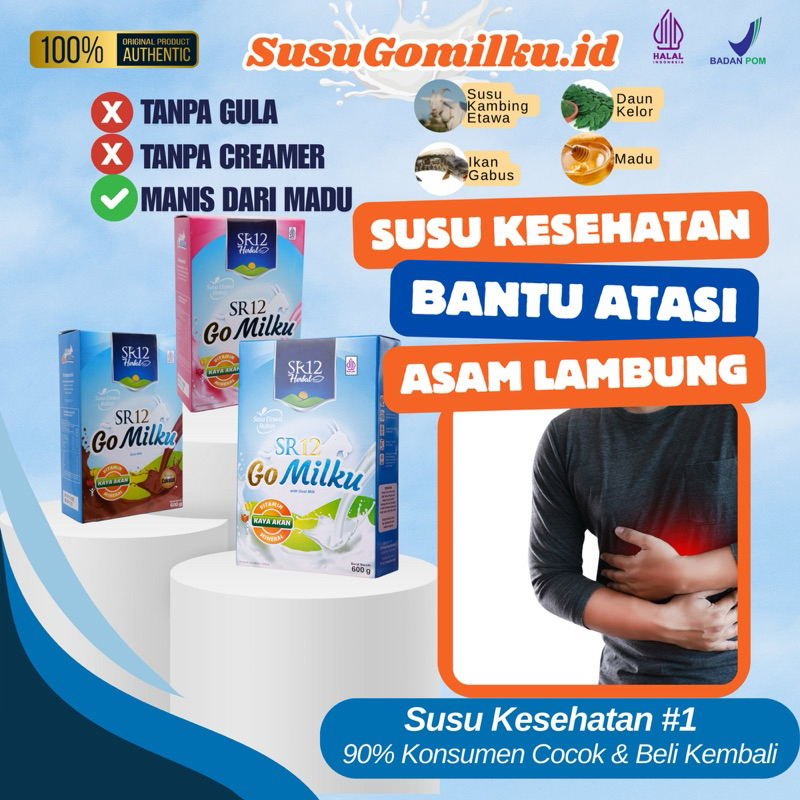 

SR12 GOMILKU Original, Coklat, Storberi - Susu Kesehatan - Aman untuk Penderita Maag dan Gerd