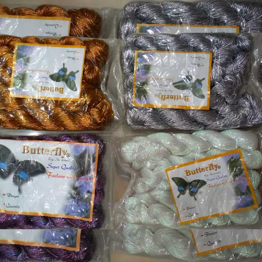 

Tali Metalik Souvenir Merk Butterflay Berbagai Warna Tali Metalik Kado