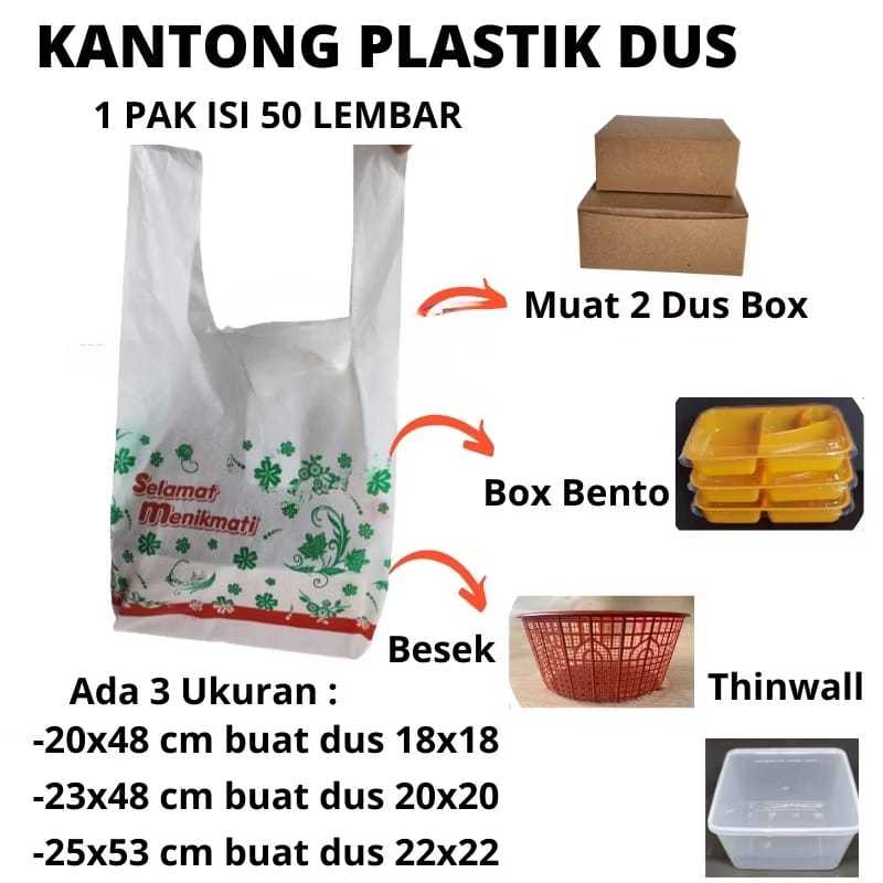 Kantong Plastik Makanan Serbaguna 18x18 & 20x20 cm - Cocok untuk 2 Dus Box Nasi