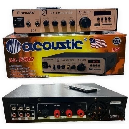 ACOUSTIC Mixer Amplifier ACOUSTIC AC-6907 901 Amply Acoustic AC6907 901 30W Power Amplifier Acoustic