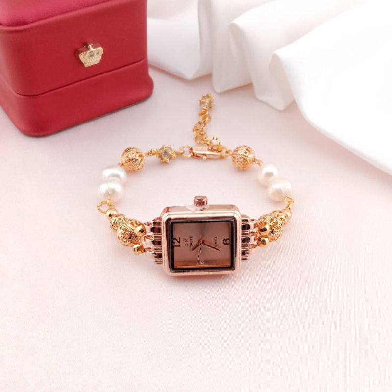 Jam tangan analog wanita cantik / jam tangan mutiara wanita cantik